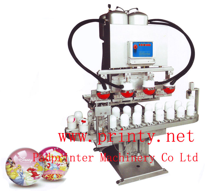 1~4 color ball pad printer machine | Automatic PVC ball pad printing machine | Conveyor football basket ball pad printing equipment | Air ball pad printer manufacturer 