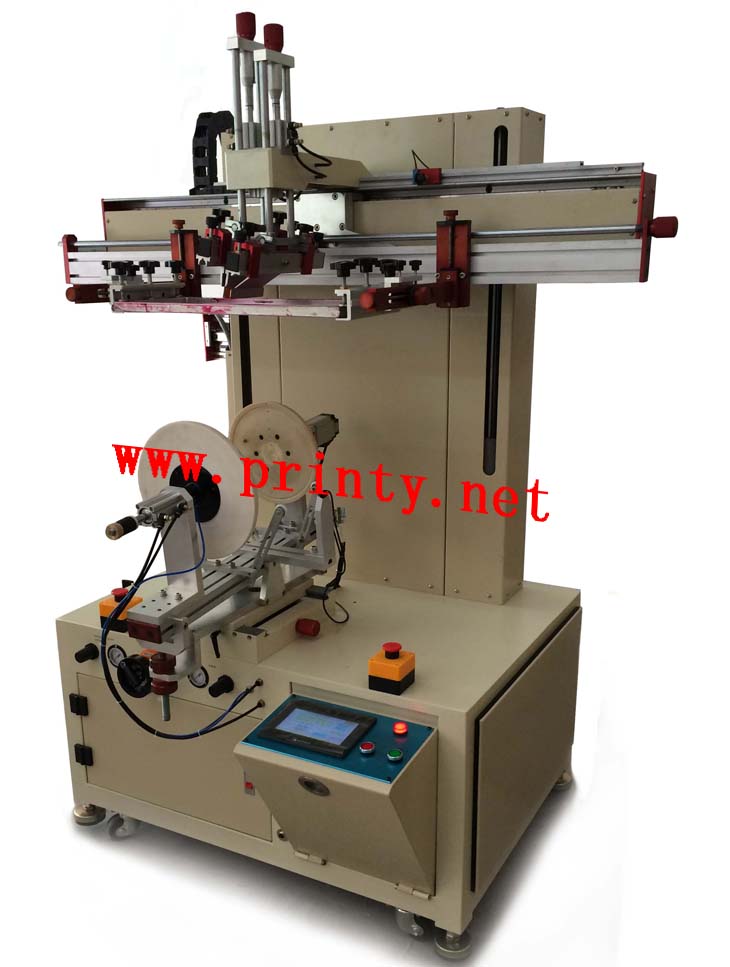 Servo round screen printer,servo multi-function screen printing machine equipment,semi automatic multi-color screen printer for round bottle bucket pail container